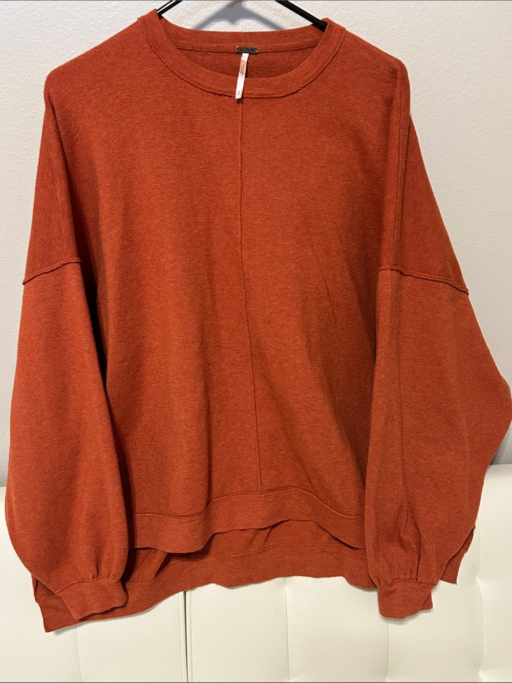 Free People Uptown Pullover a sweater salsa bravo rust orange size small